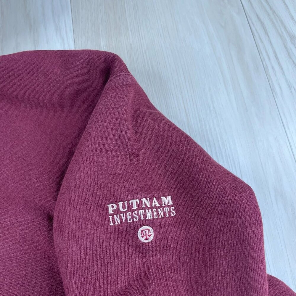 Vintage Champion Reverse Weave Mens Maroon Workout Pullover Sweatshirt Size XL - Picture 6 of 11